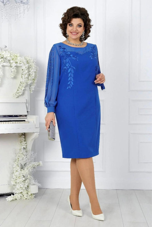 ABITO ELEGANTE "MARIA" CON RICAMI FIORATI